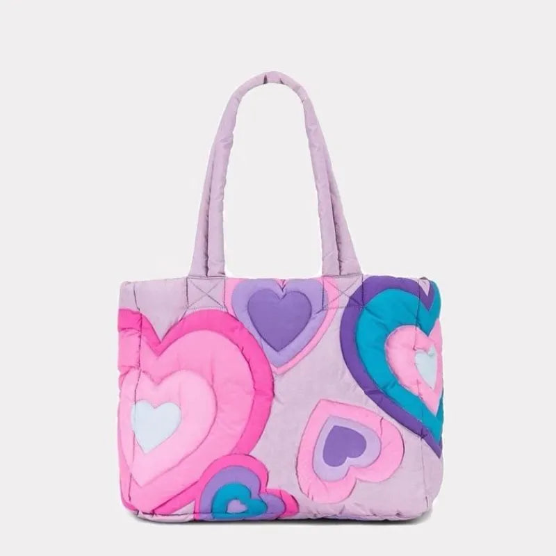 3D Heart Quilted Tote