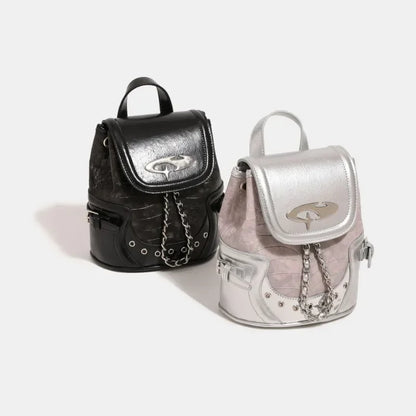 Y2k Cyber Aesthetic Leather Backpack