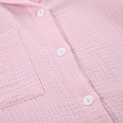 Coastal Summer Cotton Pink Two-Piece Set