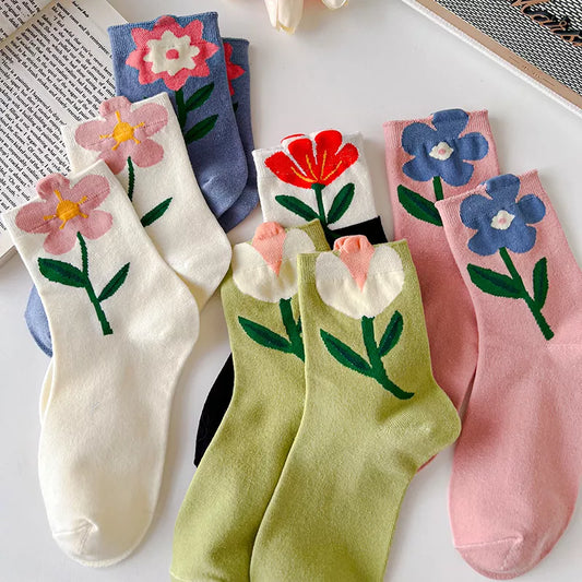 Abstract Flower Socks