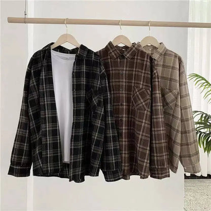 Grunge Oversized Plaid Shirt