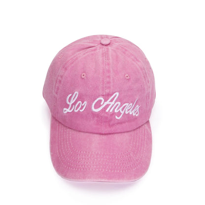 Pink Los Angeles Embroidered Baseball Cap