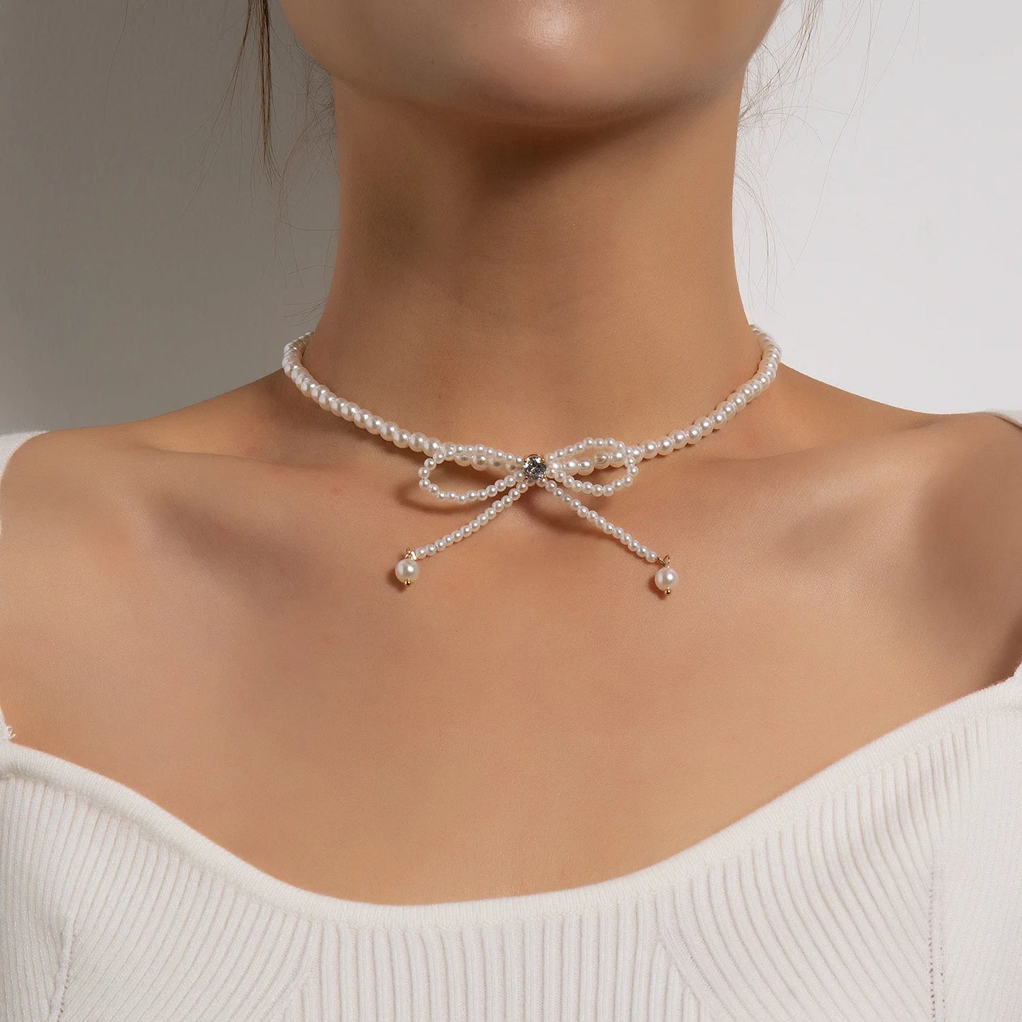 Dollette Pearl Bowknot Necklace