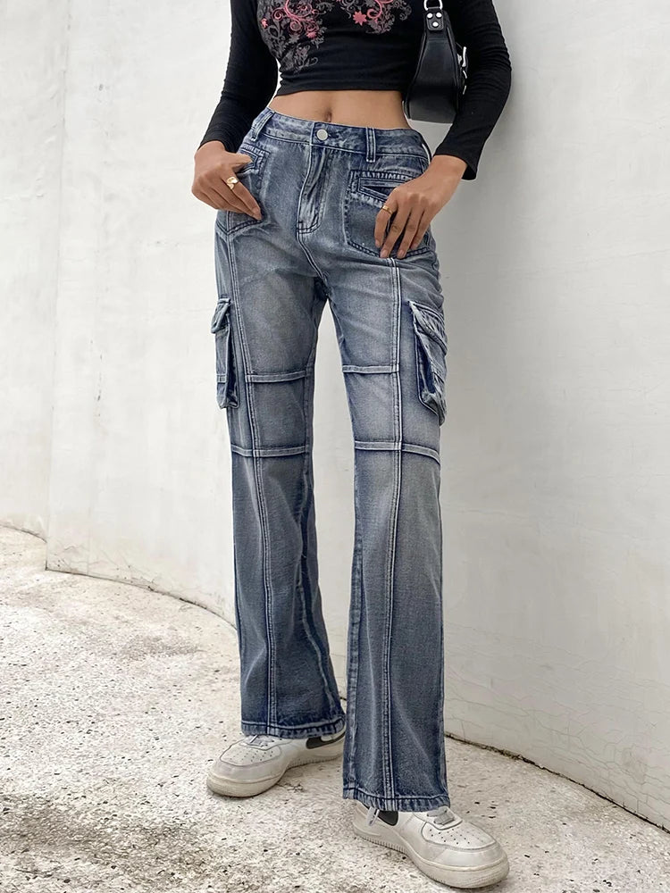Grunge Low Waisted Cargo Jeans