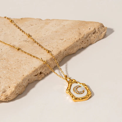 Whimsical Golden Moon Pendant Necklace
