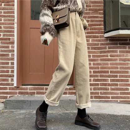 Vintage High Waist Corduroy Trousers