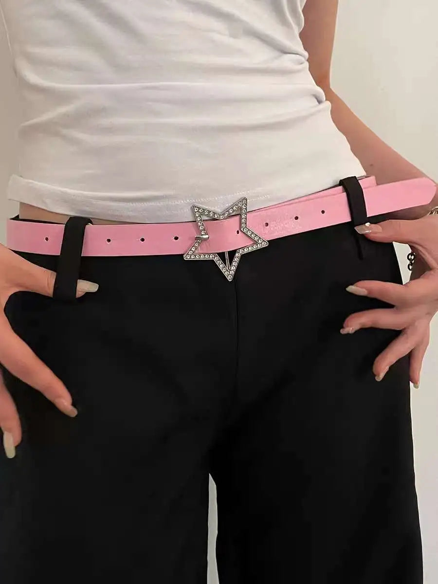 Pop Star Rhinestone Buckle Belt