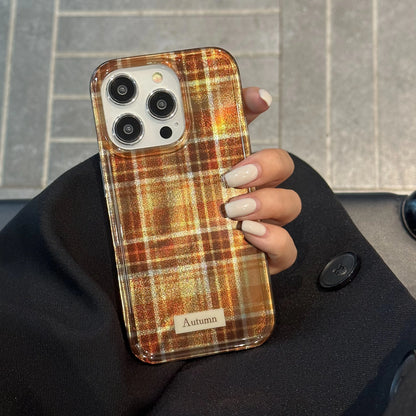 Glistening Autumn Plaid iPhone Case