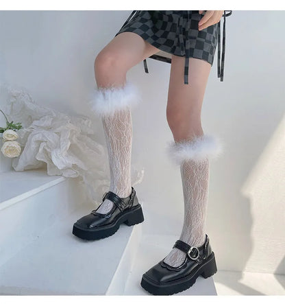 Feathery Lace Socks