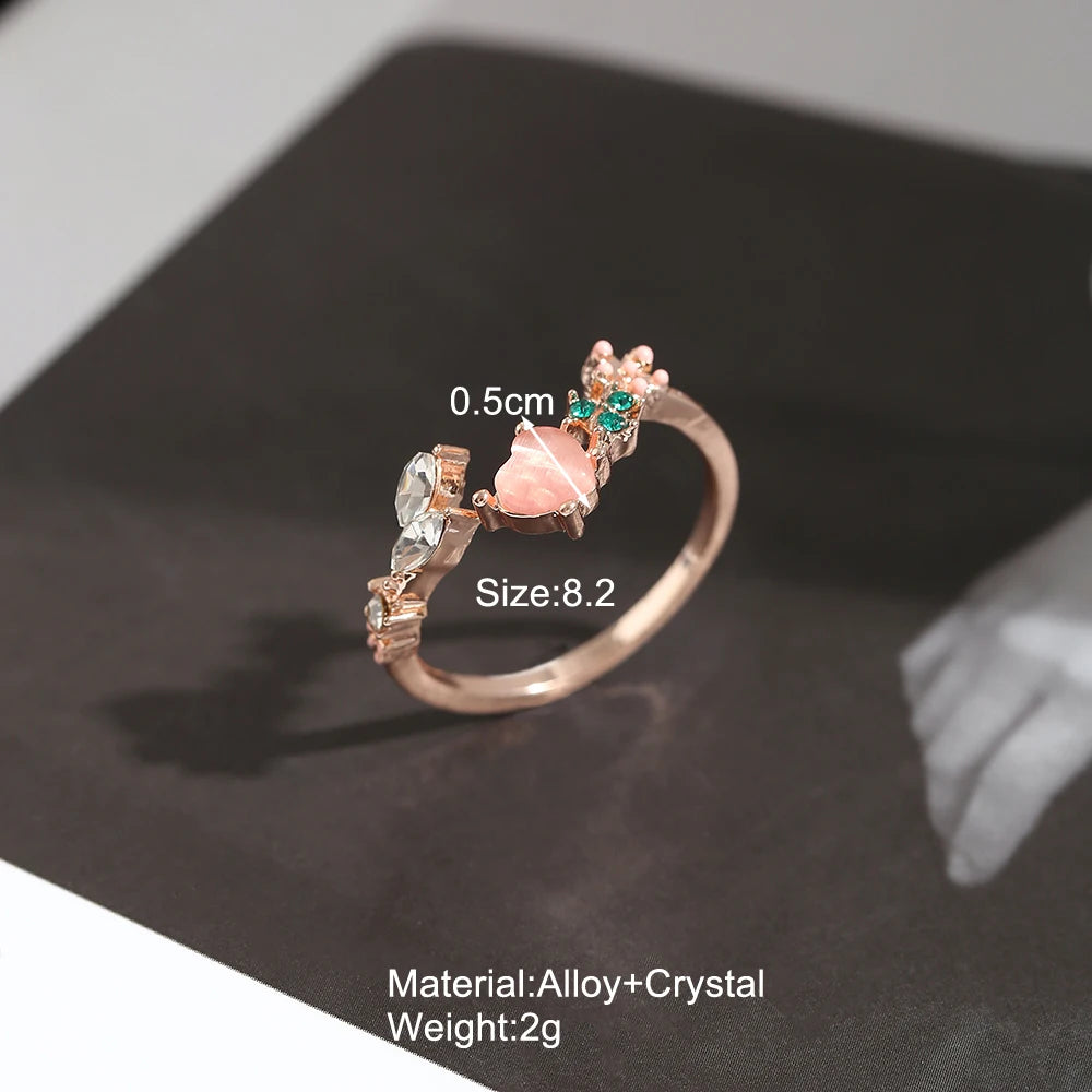 Whimsical Peach Rose Gold Ring