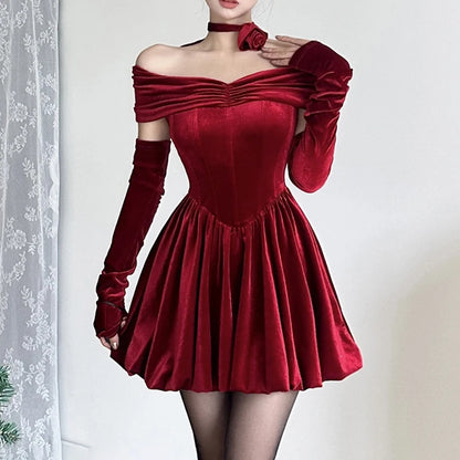 Romantic Goth Velvet Corset Dress