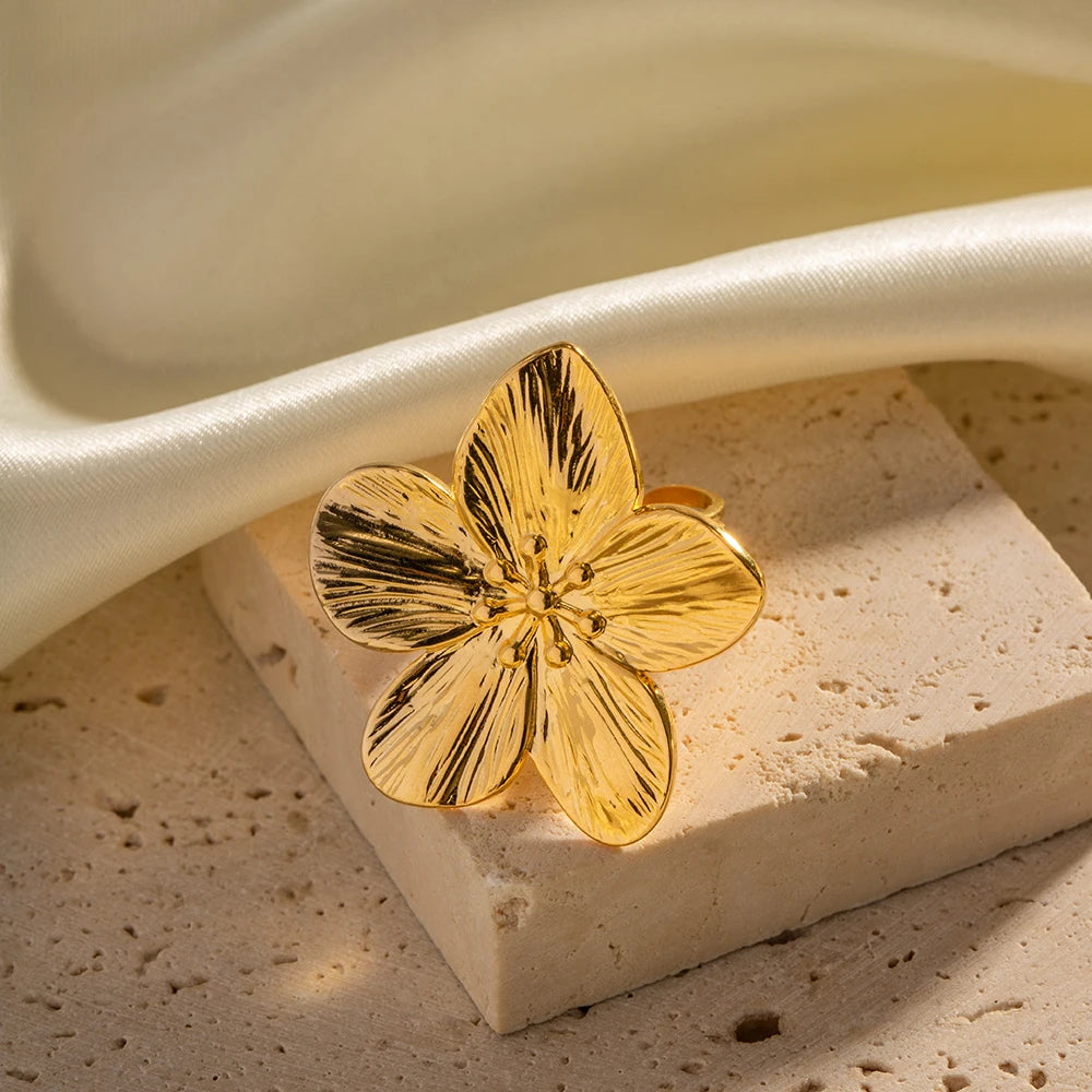 Coastal Summer Gold Plated Flower Ring