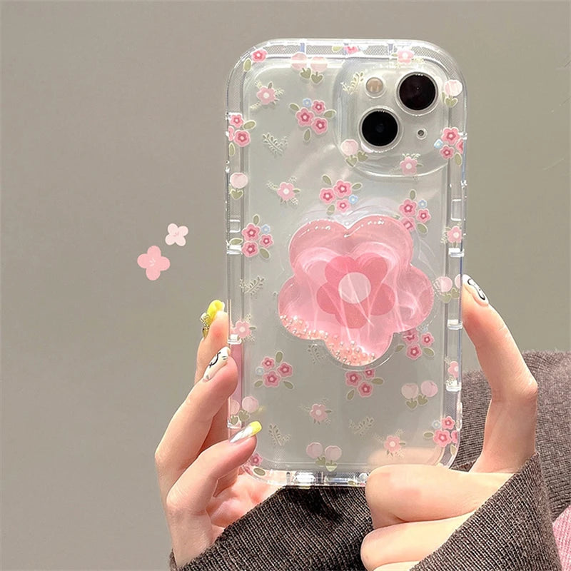 3D Pink Flower iPhone Case