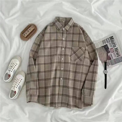 Grunge Oversized Plaid Shirt