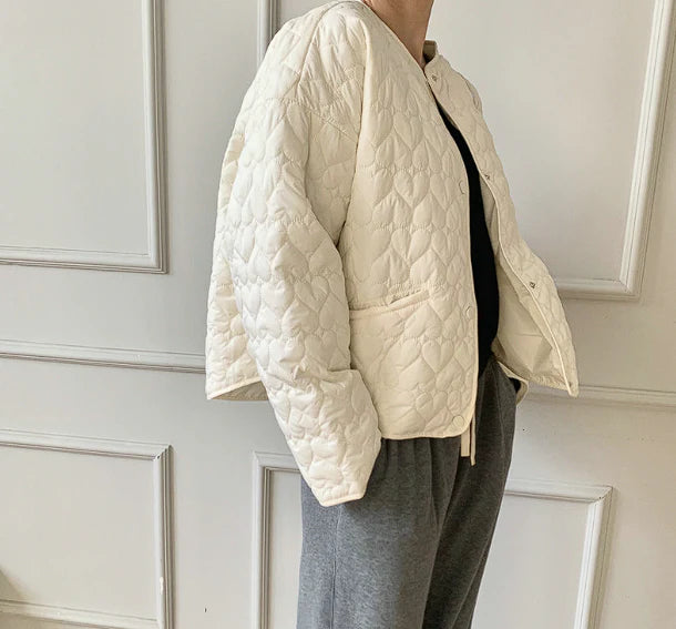 Korean Heart Quilted Jacket