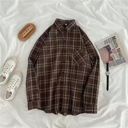 Grunge Oversized Plaid Shirt