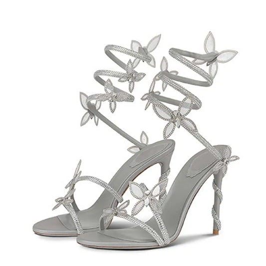 Butterfly-knot Ankle Strap Sandals