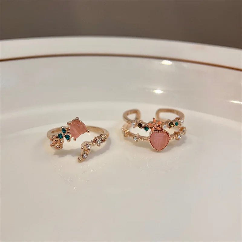 Whimsical Peach Rose Gold Ring