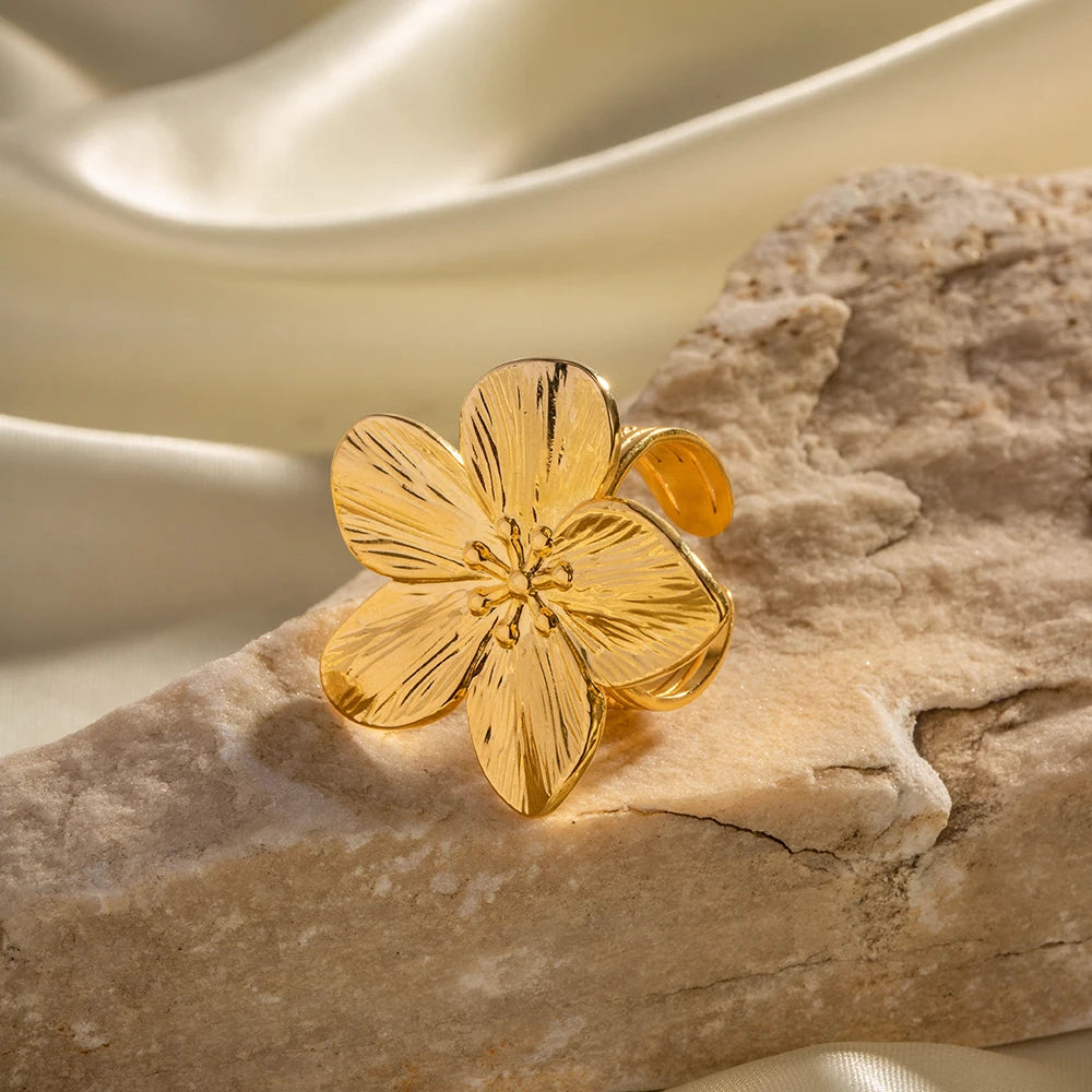 Coastal Summer Gold Plated Flower Ring