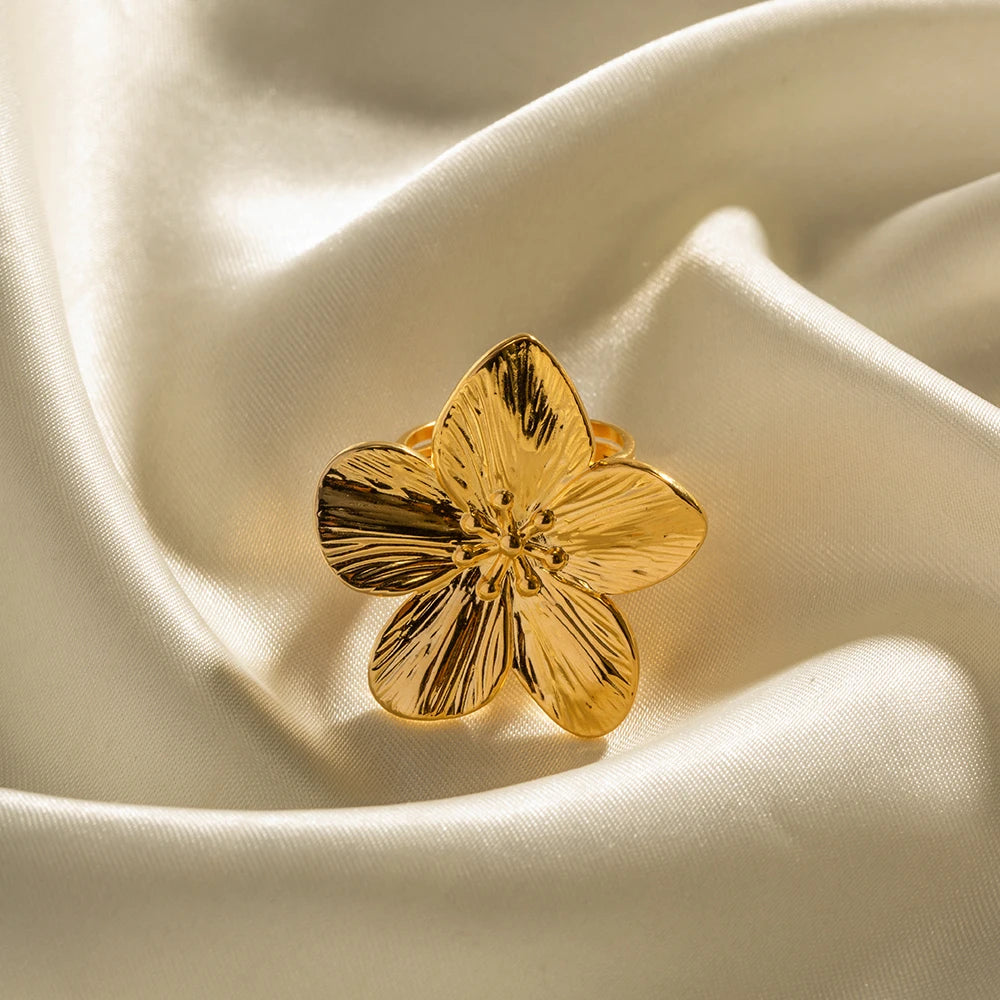 Coastal Summer Gold Plated Flower Ring