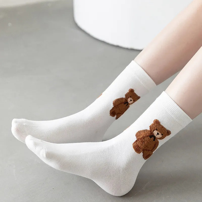 Fluffy Brown Bear Socks
