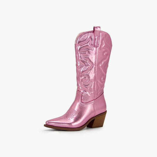 Barbara Metallic Cowboy Boots