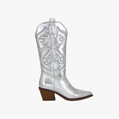 Barbara Metallic Cowboy Boots