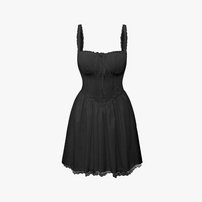 Coquette Lace Trim Corset Dress