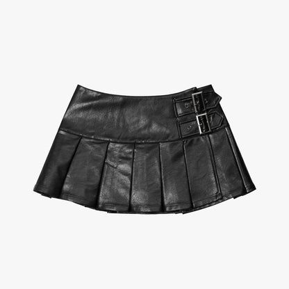 Roxie PU Pleated Mini Skirt