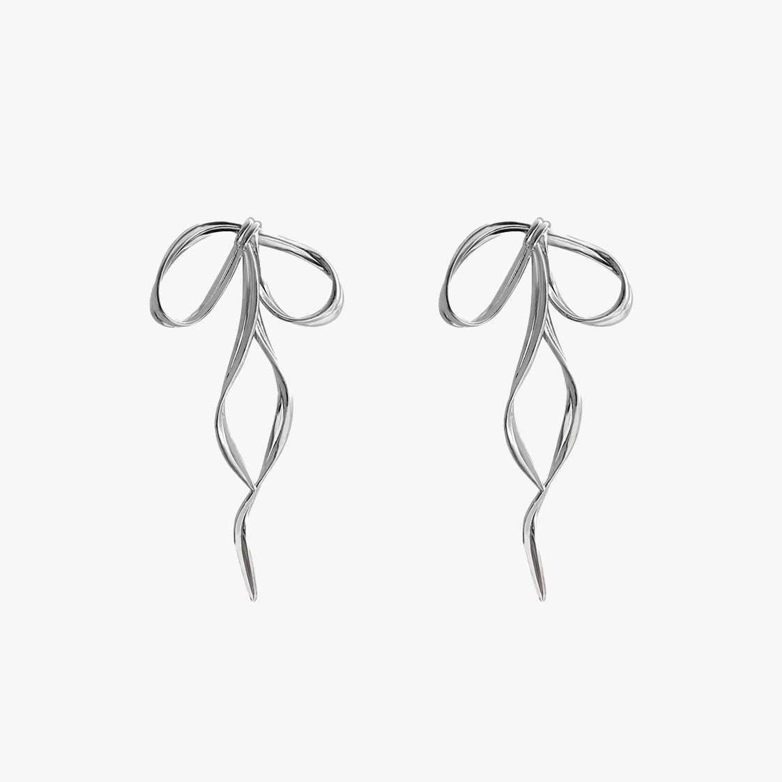 Dollette Silver Big Bow Earrings