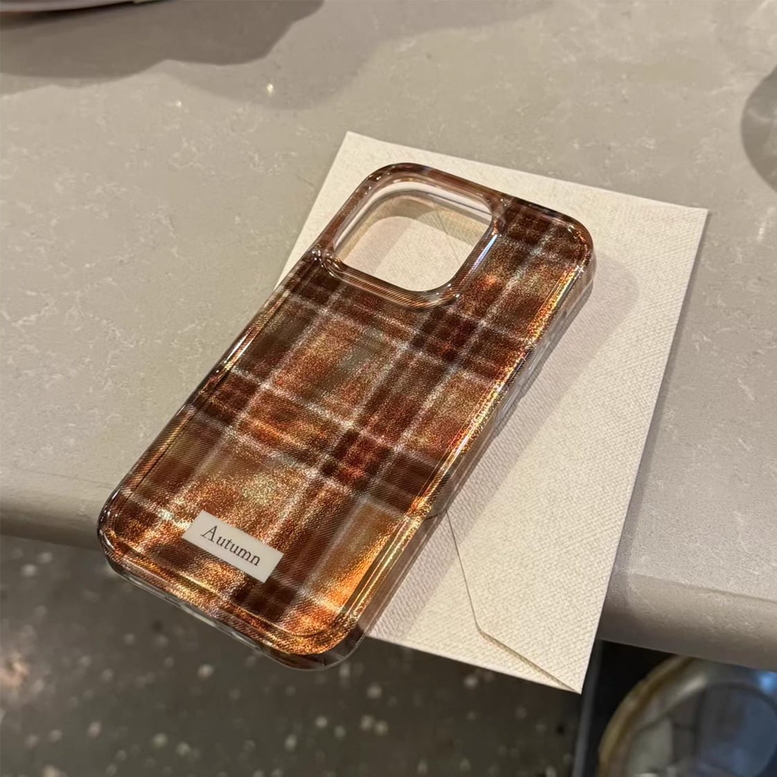 Glistening Autumn Plaid iPhone Case