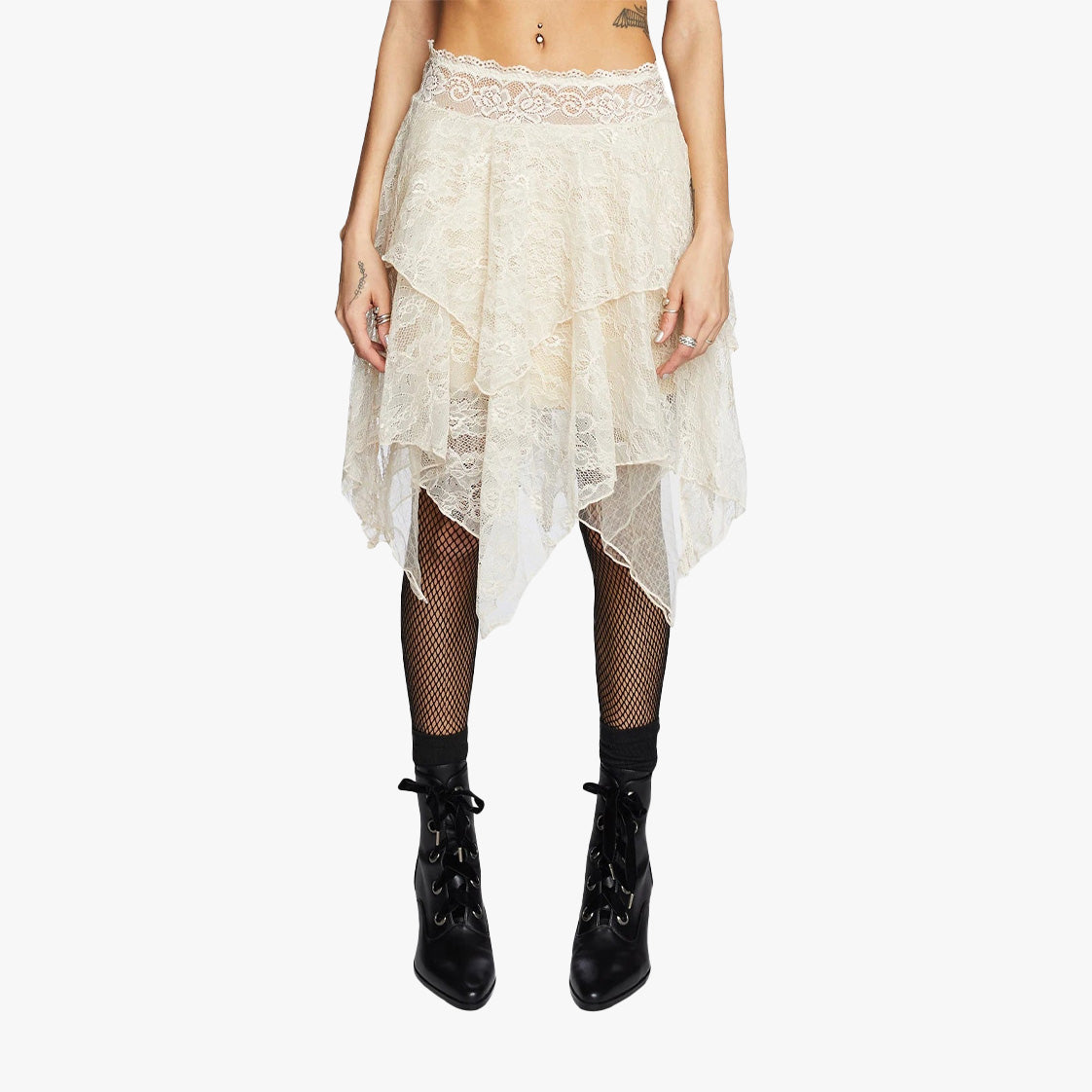 Blokette Core Asymmetrical Lace Skirt