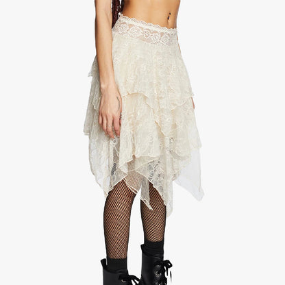 Blokette Core Asymmetrical Lace Skirt