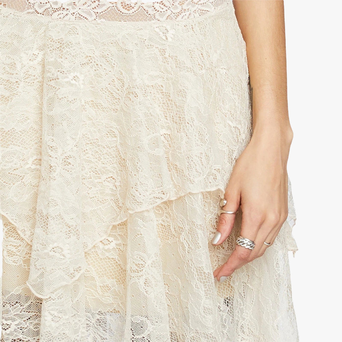 Blokette Core Asymmetrical Lace Skirt