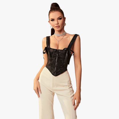 Vampira Goth Brocade Corset Top