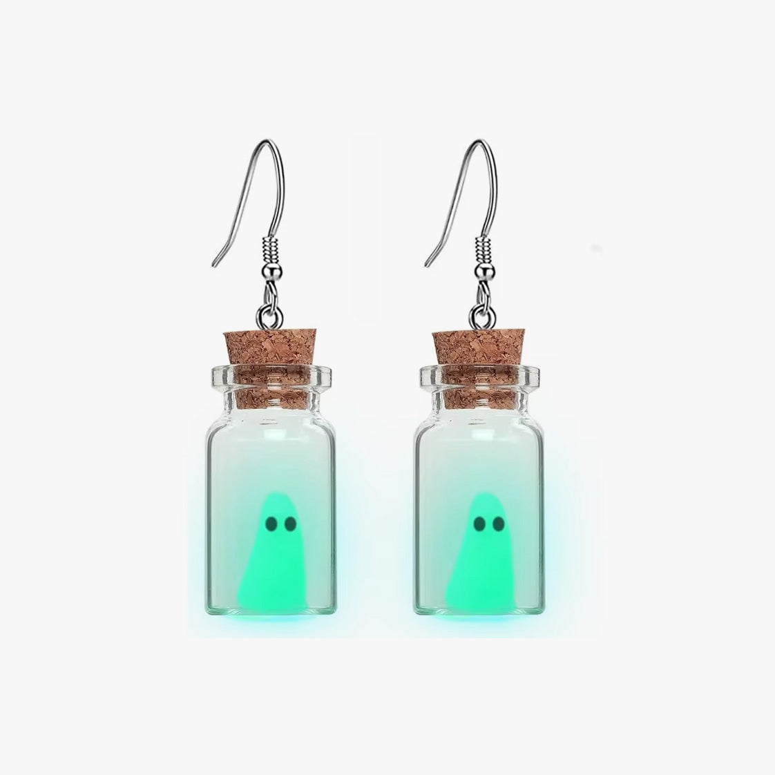 Glow in the Dark Ghost in Bottle Earrings