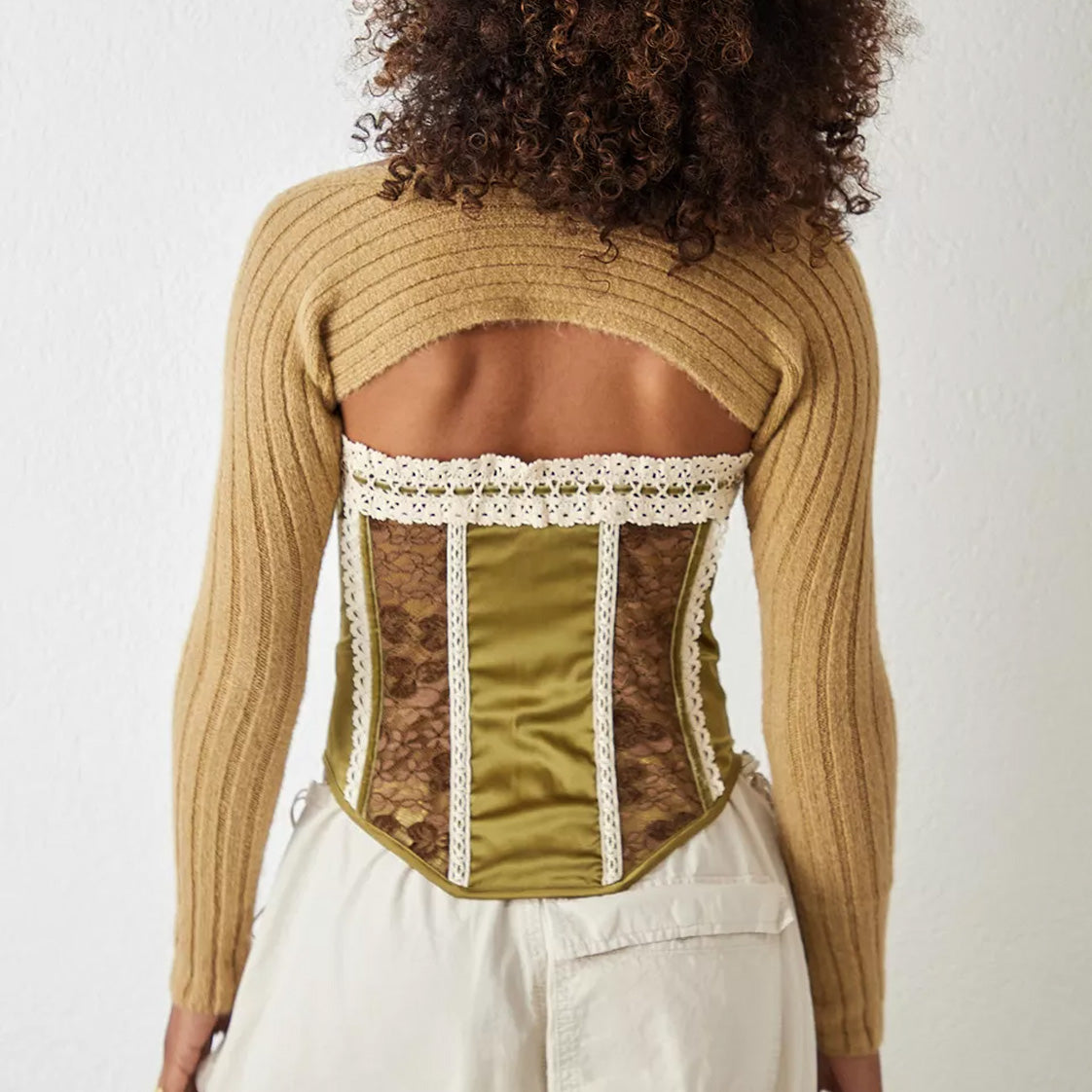 Fairy Satin Lace-up Corset Top