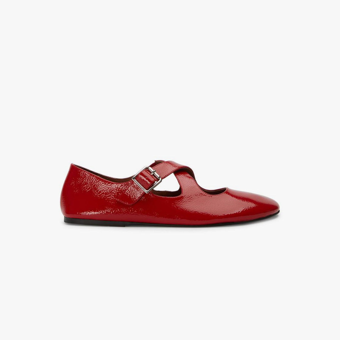 Retro Red Mary Jane Crossed Flats