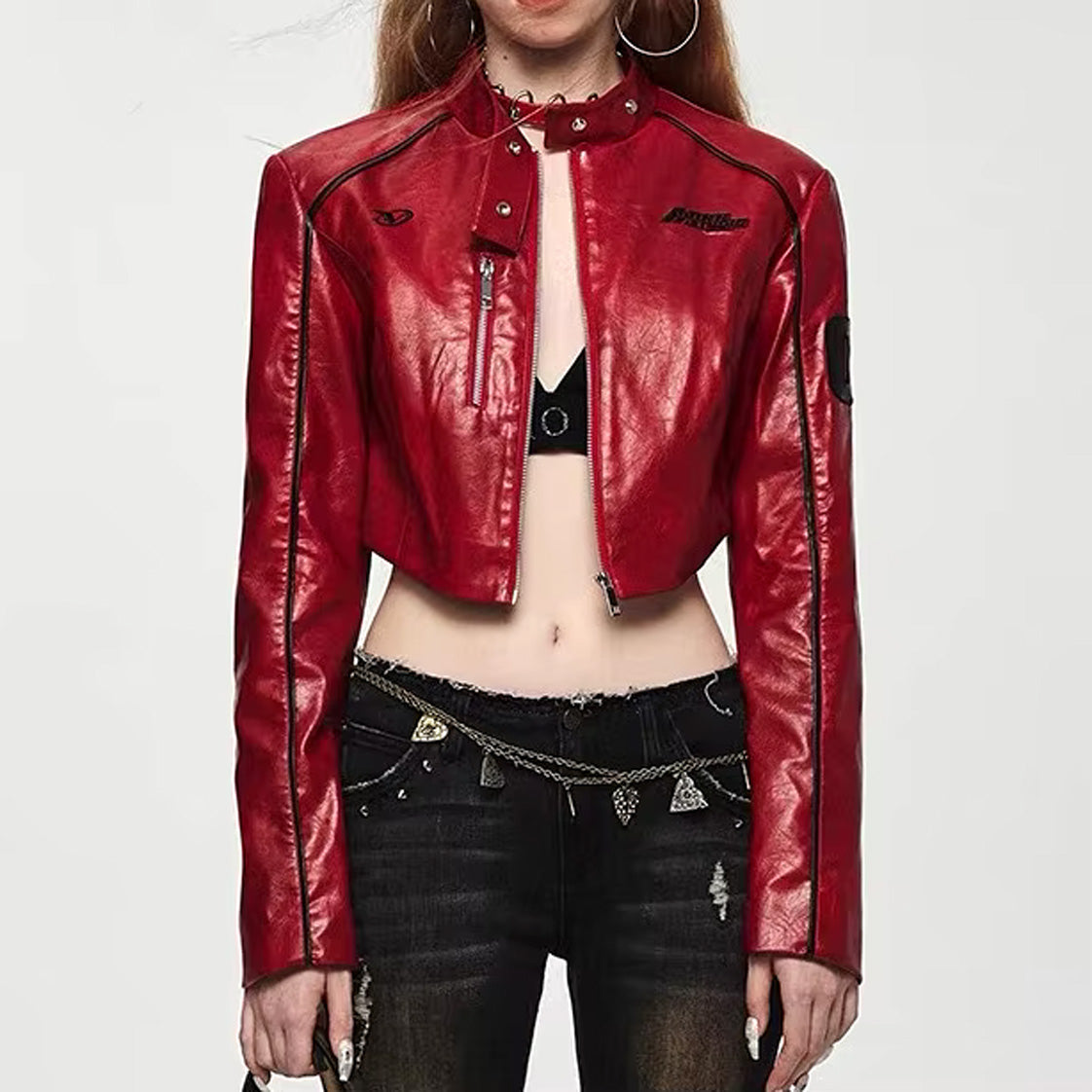 Blokette Cropped Moto Jacket