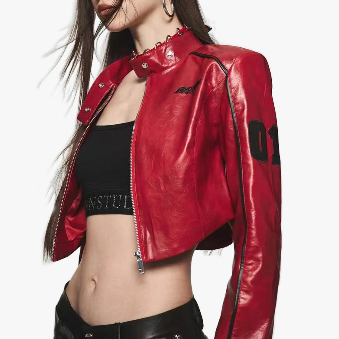 Blokette Cropped Moto Jacket