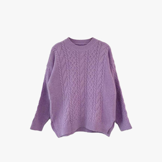 Lilac Chunky Cable Knit Sweater