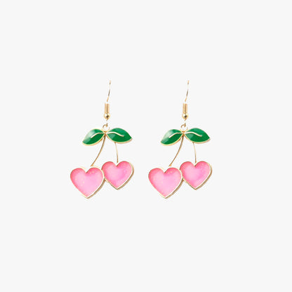 Y2K Heart Cherry Earrings