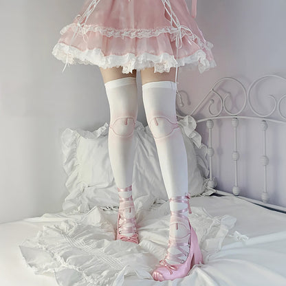 Kawaii Doll Knees Lolita Velvet Stockings