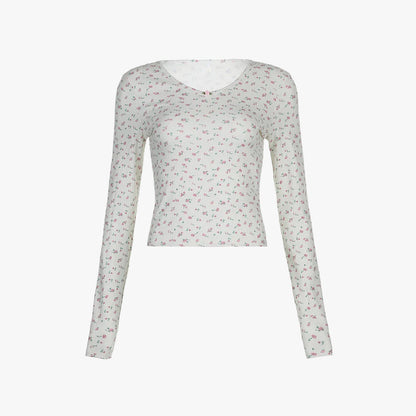 Coquette Spring Flowers Long Sleeve Top
