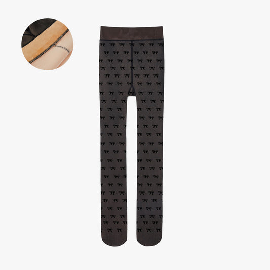 Patterned Fleece Thermal Tights