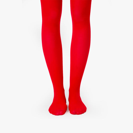 Cherry Red Velvet Solid Tights