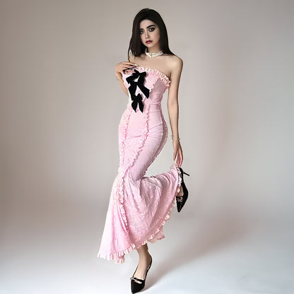 Dollette Bow Lace A Line Dress