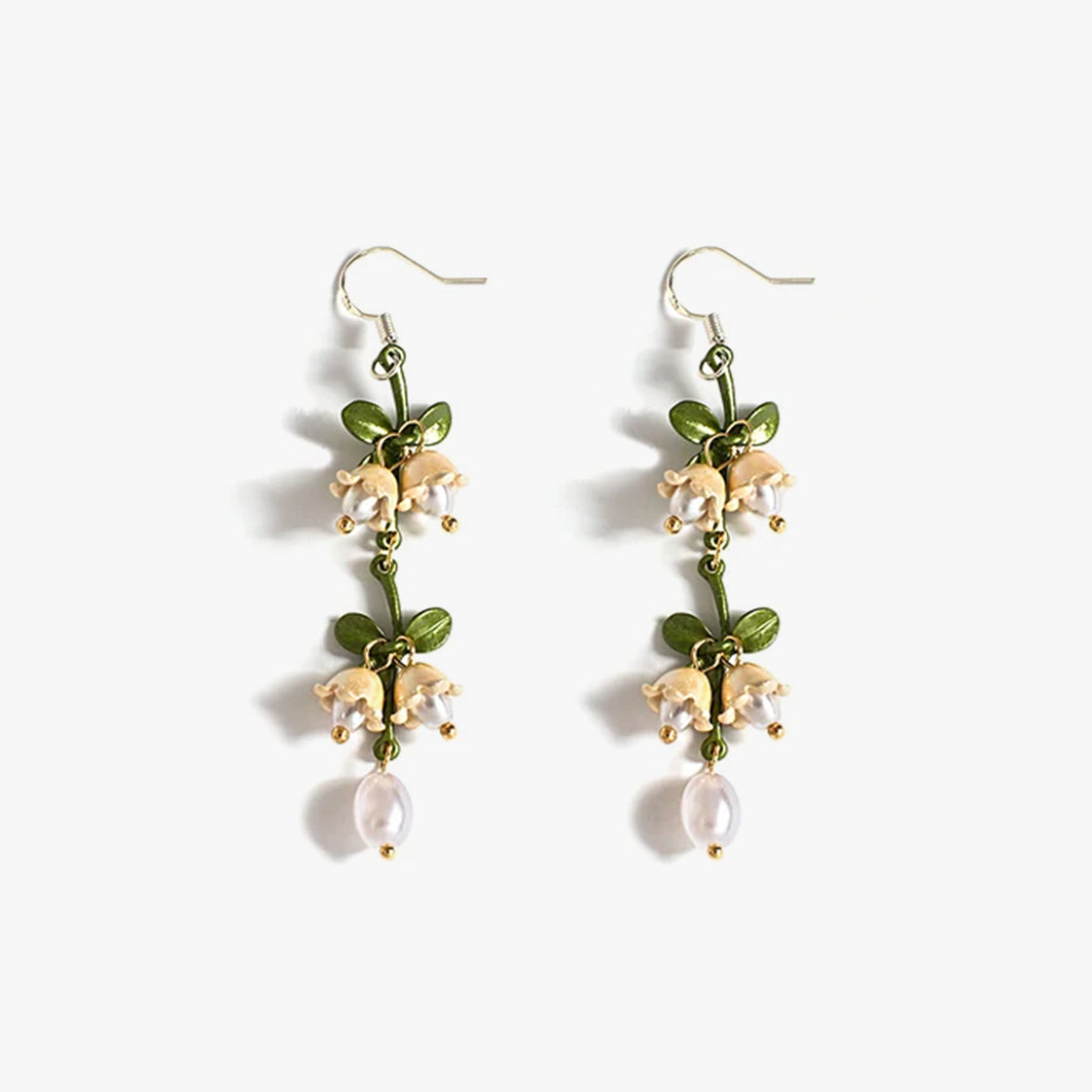 Lily of The Valley Pearl Drop Earrings