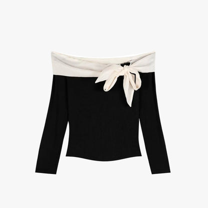 French Bow Off Shoulder Top