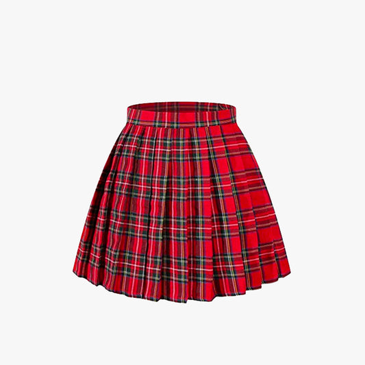 Preppy Plaid Pleated Mini Skirt